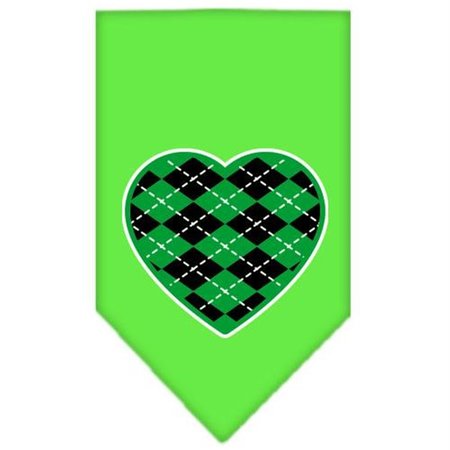 UNCONDITIONAL LOVE Argyle Heart Green Screen Print Bandana Lime Green Large UN757674